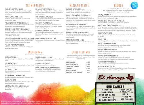 El Arroyo menu in Austin, Texas, USA