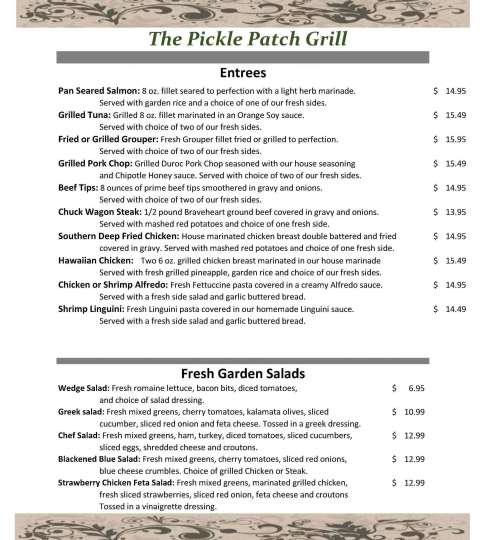 Pickle Patch Deli menu in Cairo, USA