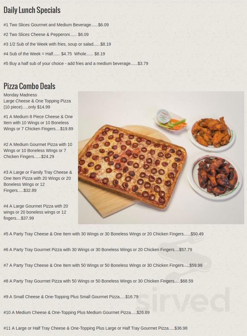 John's Pizza & Subs menu in Getzville, New York, USA