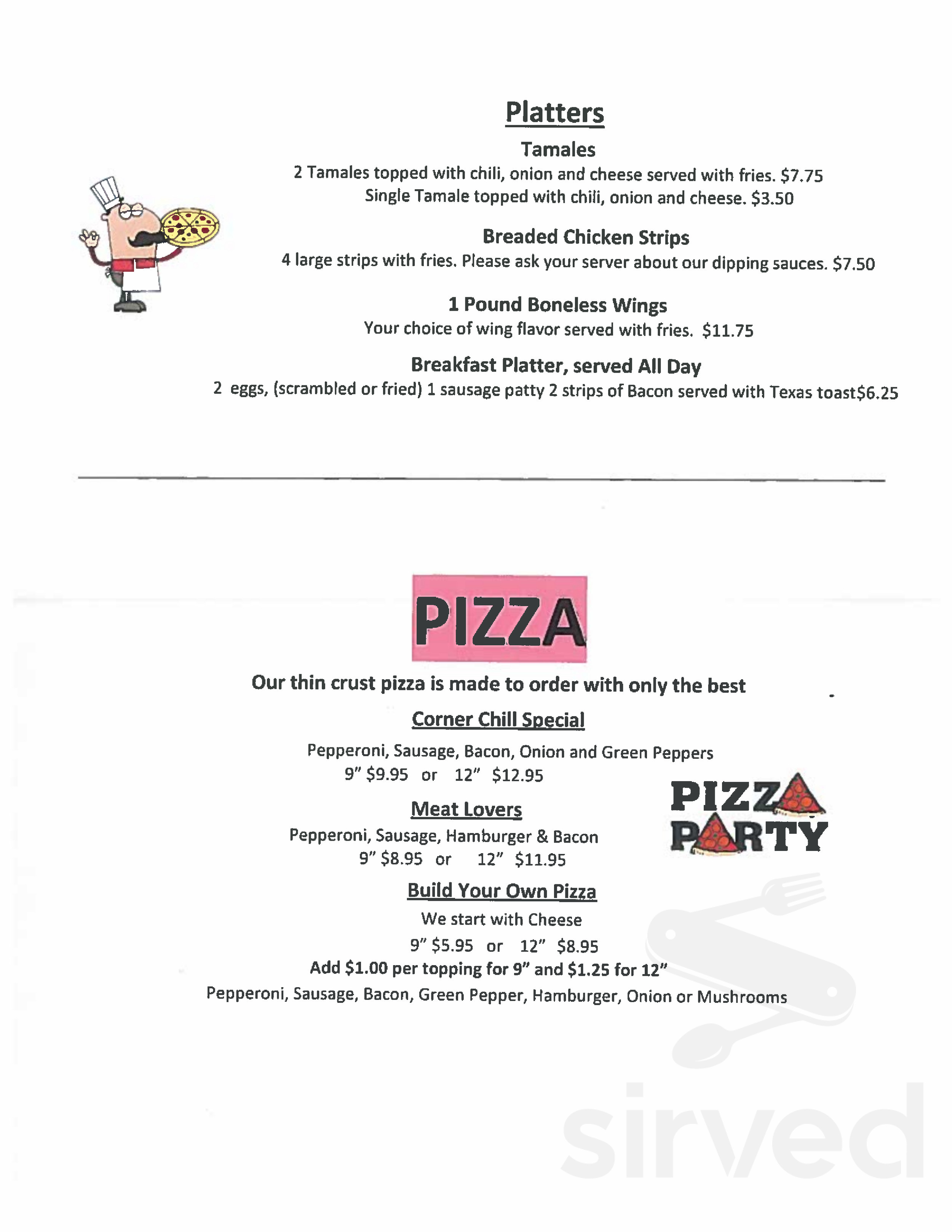 Corner Chill and Grill menu in Belleville, Illinois, USA