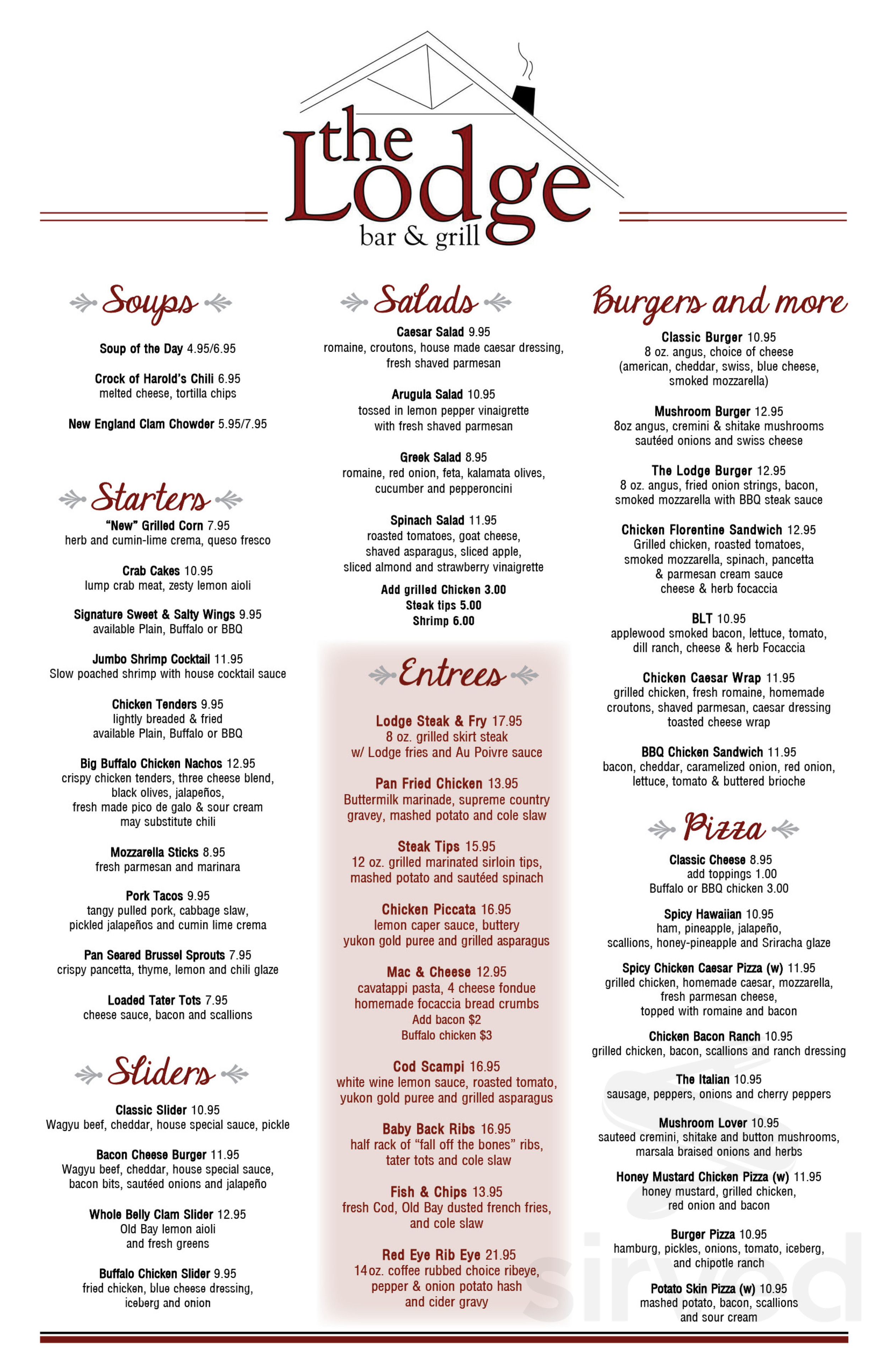The Lodge Bar Grill Menus In Randolph Massachusetts United States