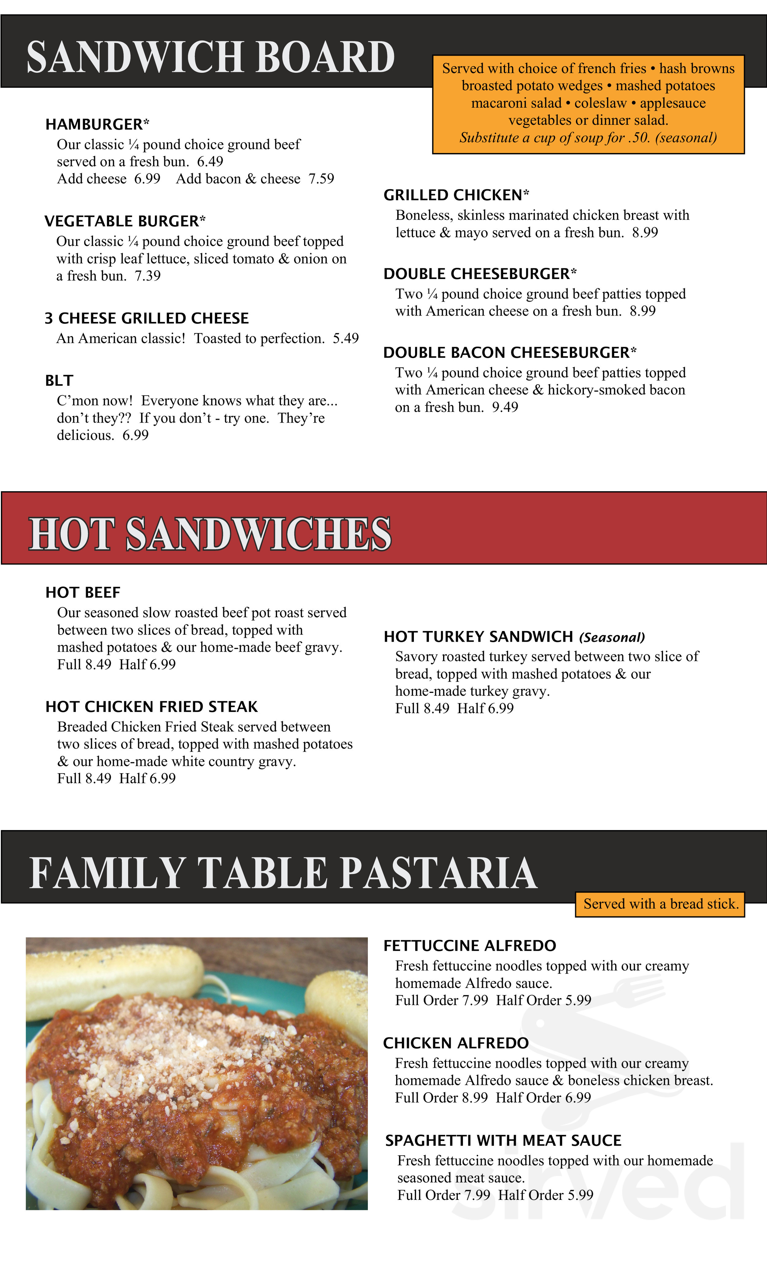 Family Table of Atlantic Inc menu in Atlantic, Iowa, USA