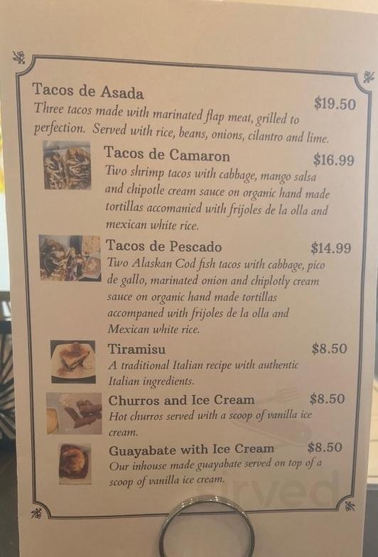 Rajas con Crema menu in Maywood, California, USA