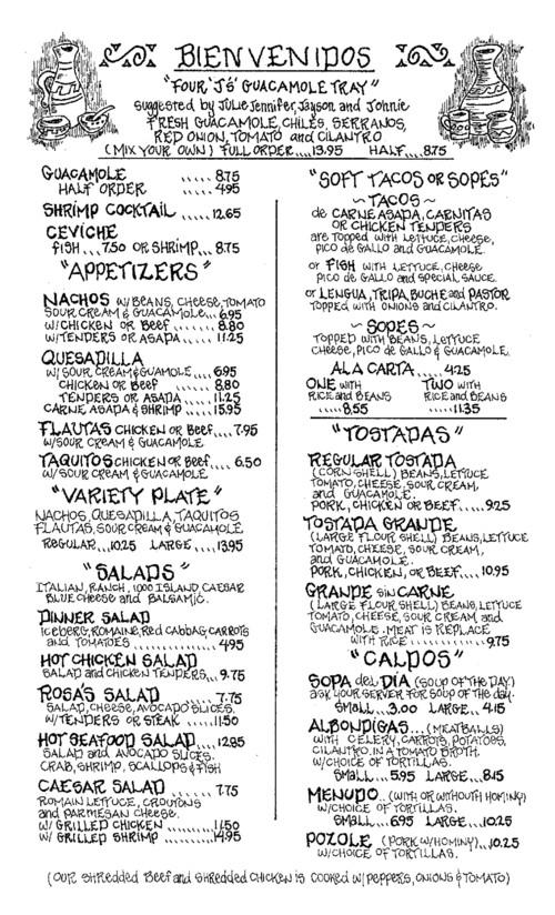 Rudy's Mexican Food menu in Monrovia, California, USA