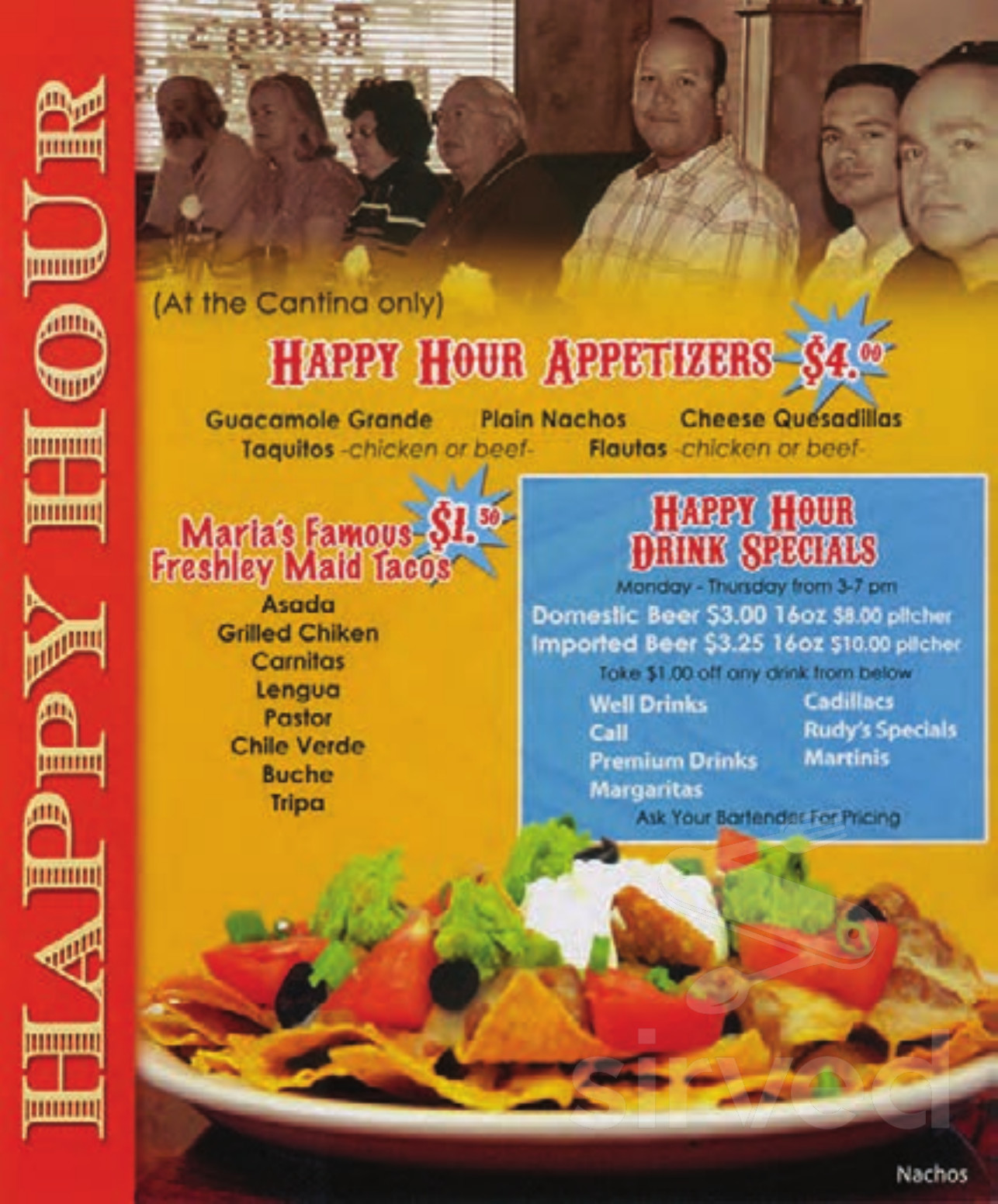 Rudy's Mexican Food menu in Monrovia, California, USA