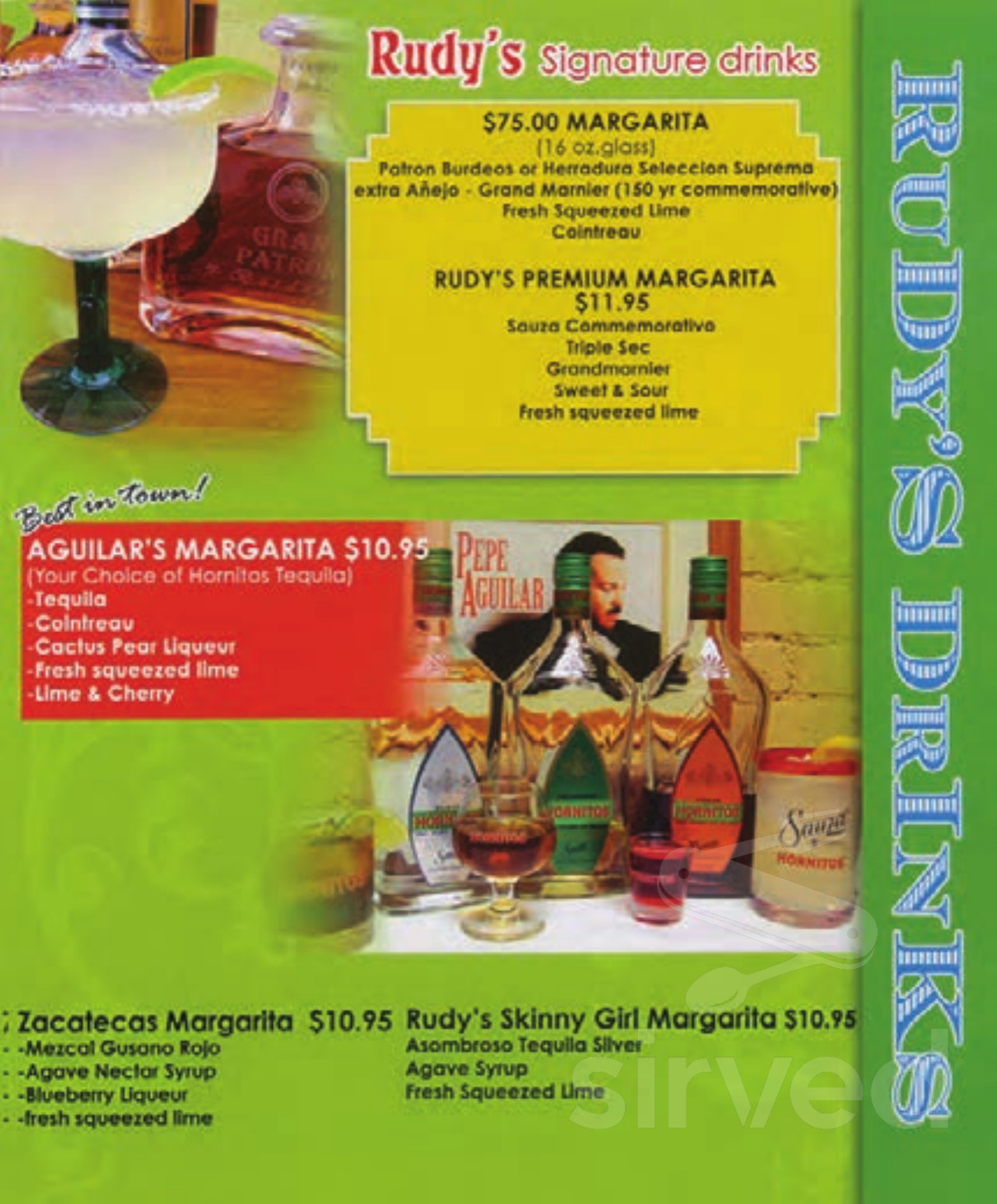 Rudy's Mexican Food menu in Monrovia, California, USA