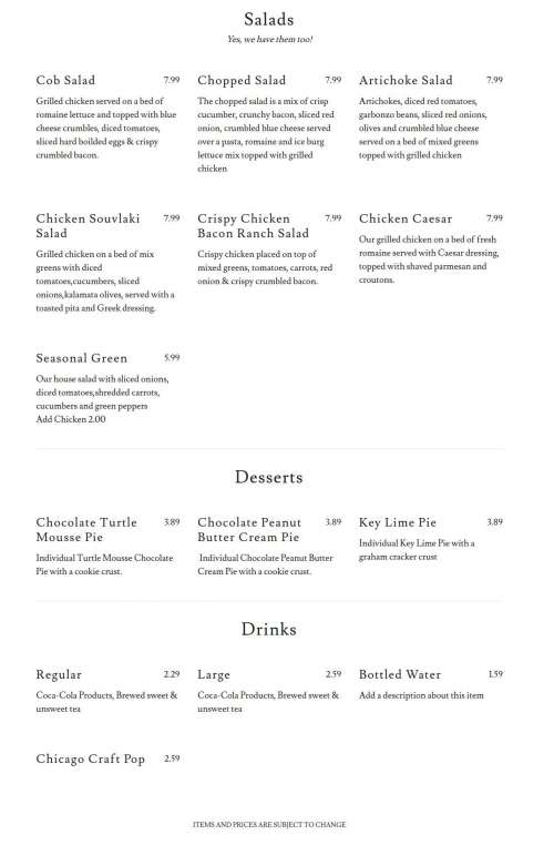 Chicago Beef Guy menu in Cape Coral, Florida, USA