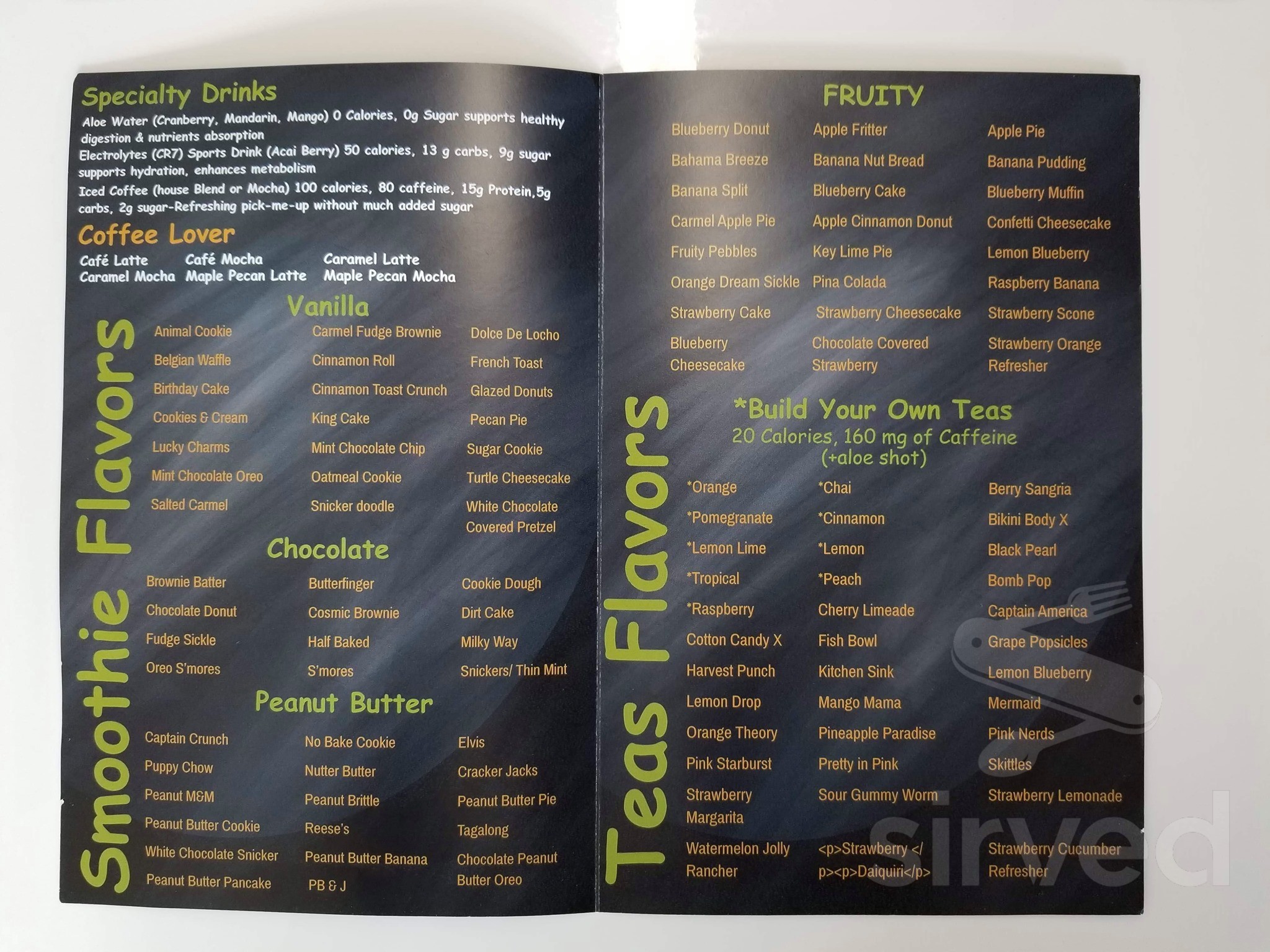 skyhy nutrition lounge menu in Geneva, New York, USA