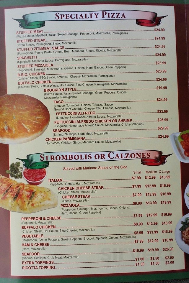 Pizzaiola menu in Leola, Pennsylvania