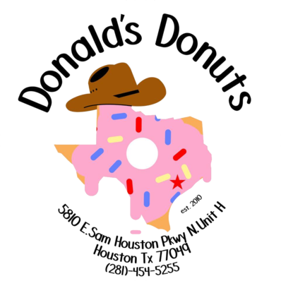 Donald's Donuts menu in Houston, Texas, USA