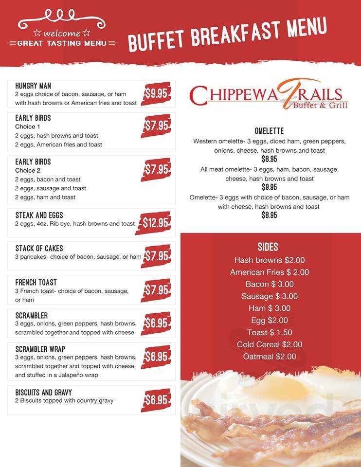 Sky Dancer Casino & Resort menu in Belcourt, North Dakota, USA