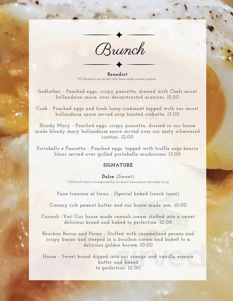 il tramonto ristorante now The Reserved Garden brunch menu in Temecula, California