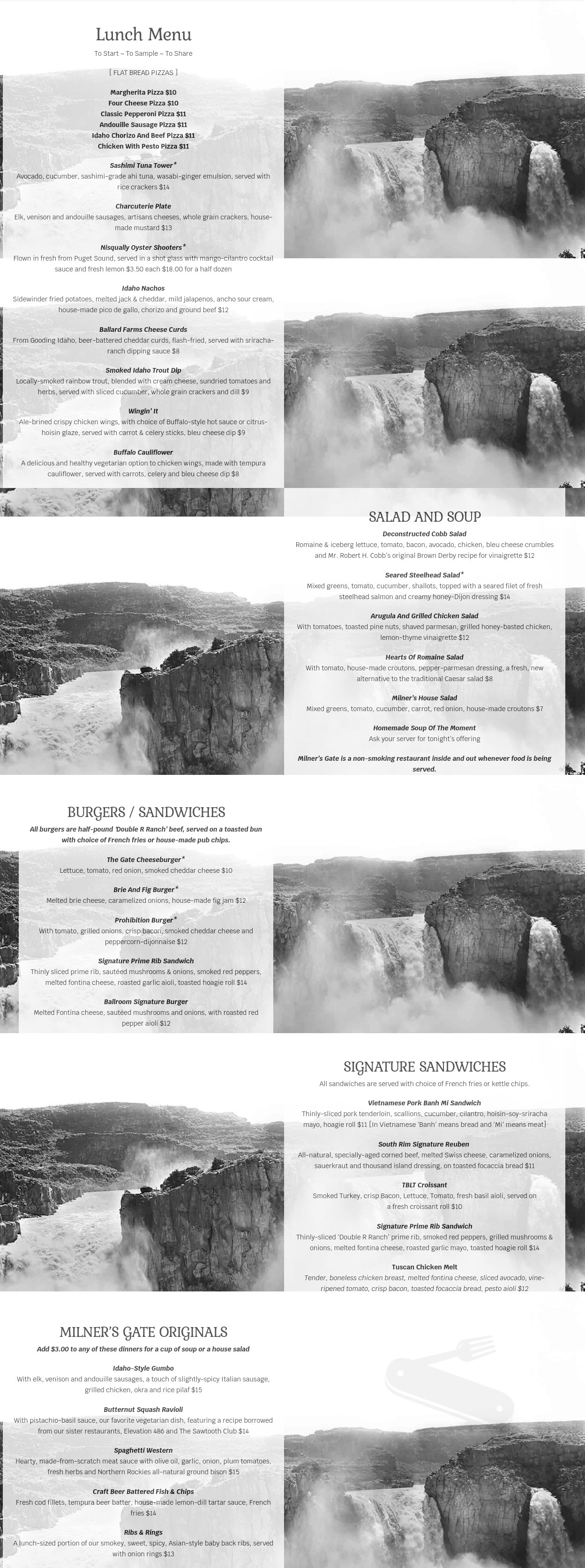 Milner's Gate - Idaho Craft Brewery menu in Twin Falls, Idaho, USA