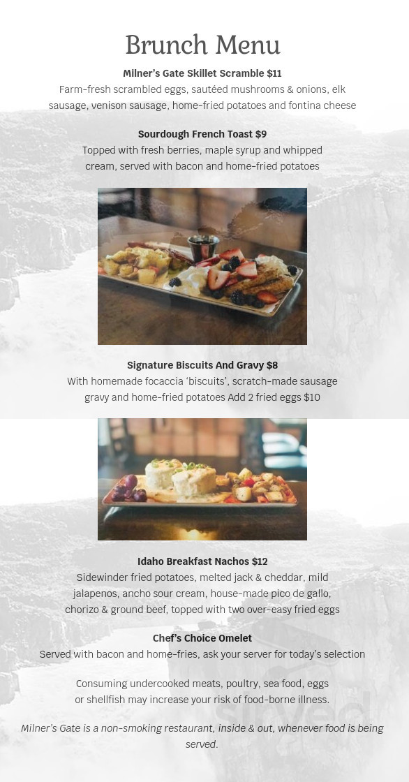 Milner's Gate - Idaho Craft Brewery menu in Twin Falls, Idaho, USA