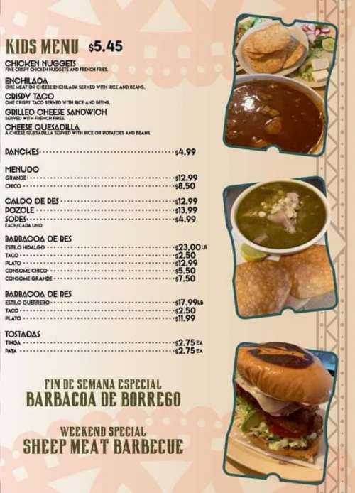 Garibaldi Restaurant menu in Waco, Texas, USA