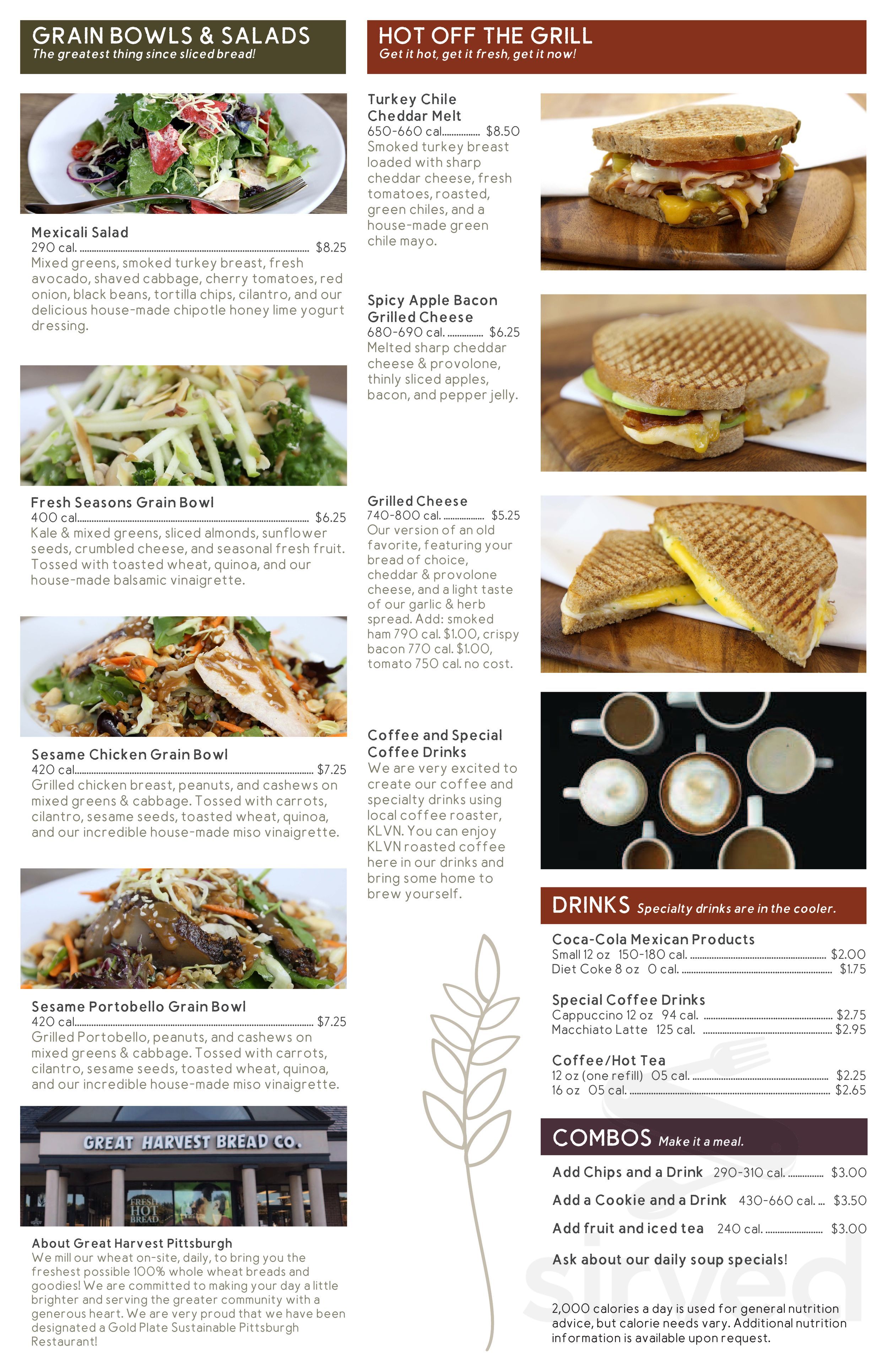 Great Harvest Bread Co Hilliard, OH menu in Columbus, Ohio, USA