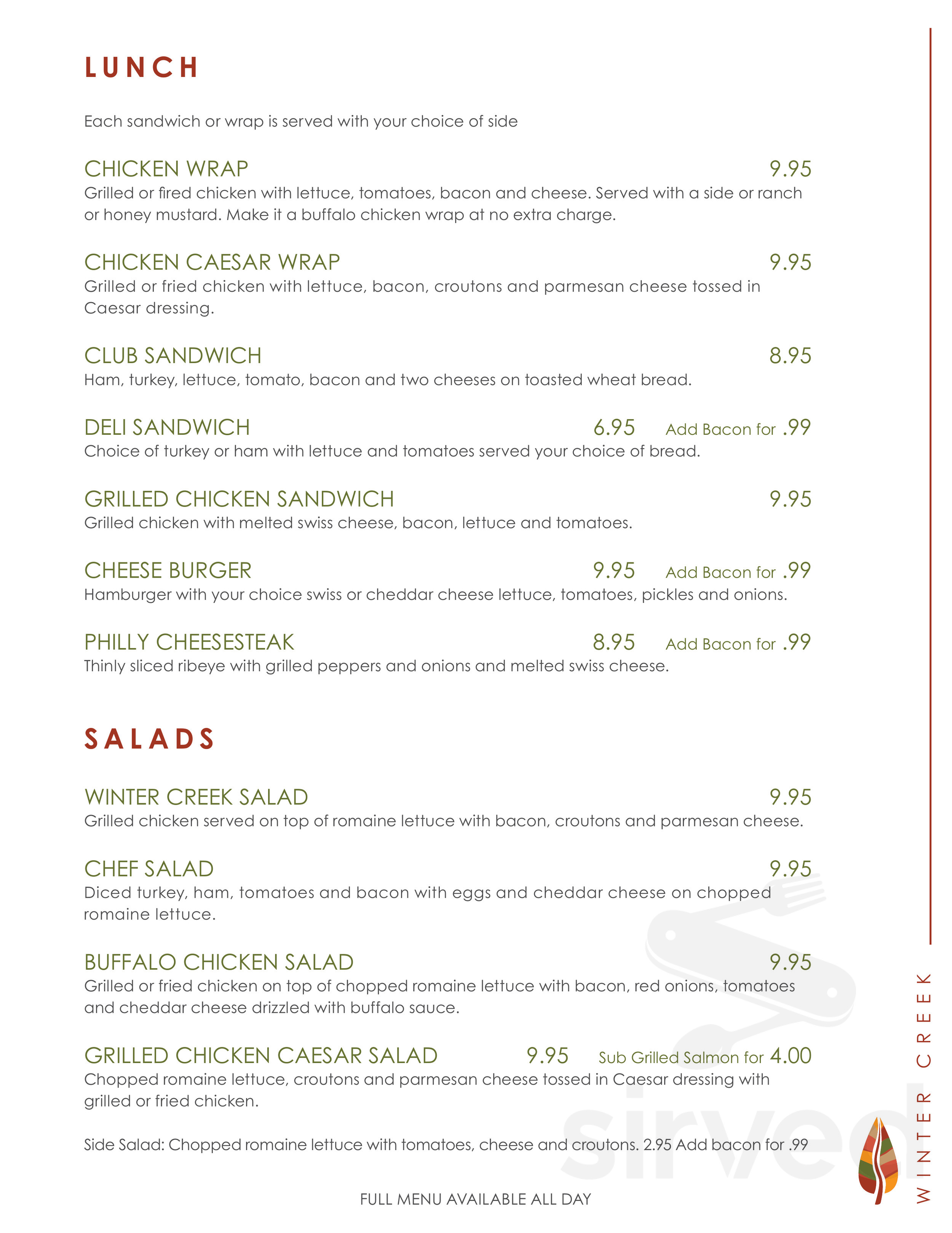 Winter Creek Golf & Country Club menus in Blanchard, Oklahoma, United ...