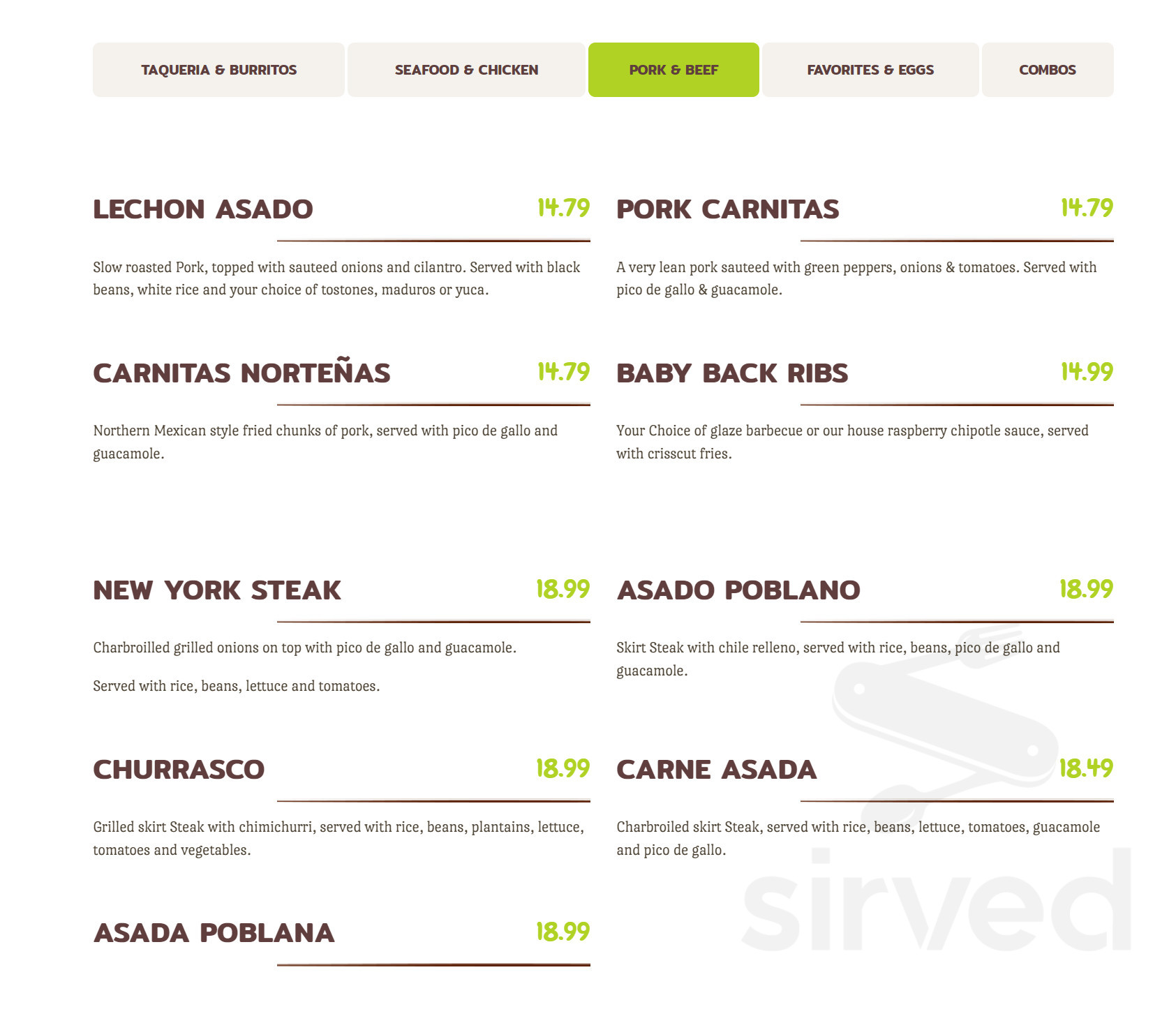 Agave Fresh Mex Port Orange Restaurant menu in Port Orange, Florida, USA