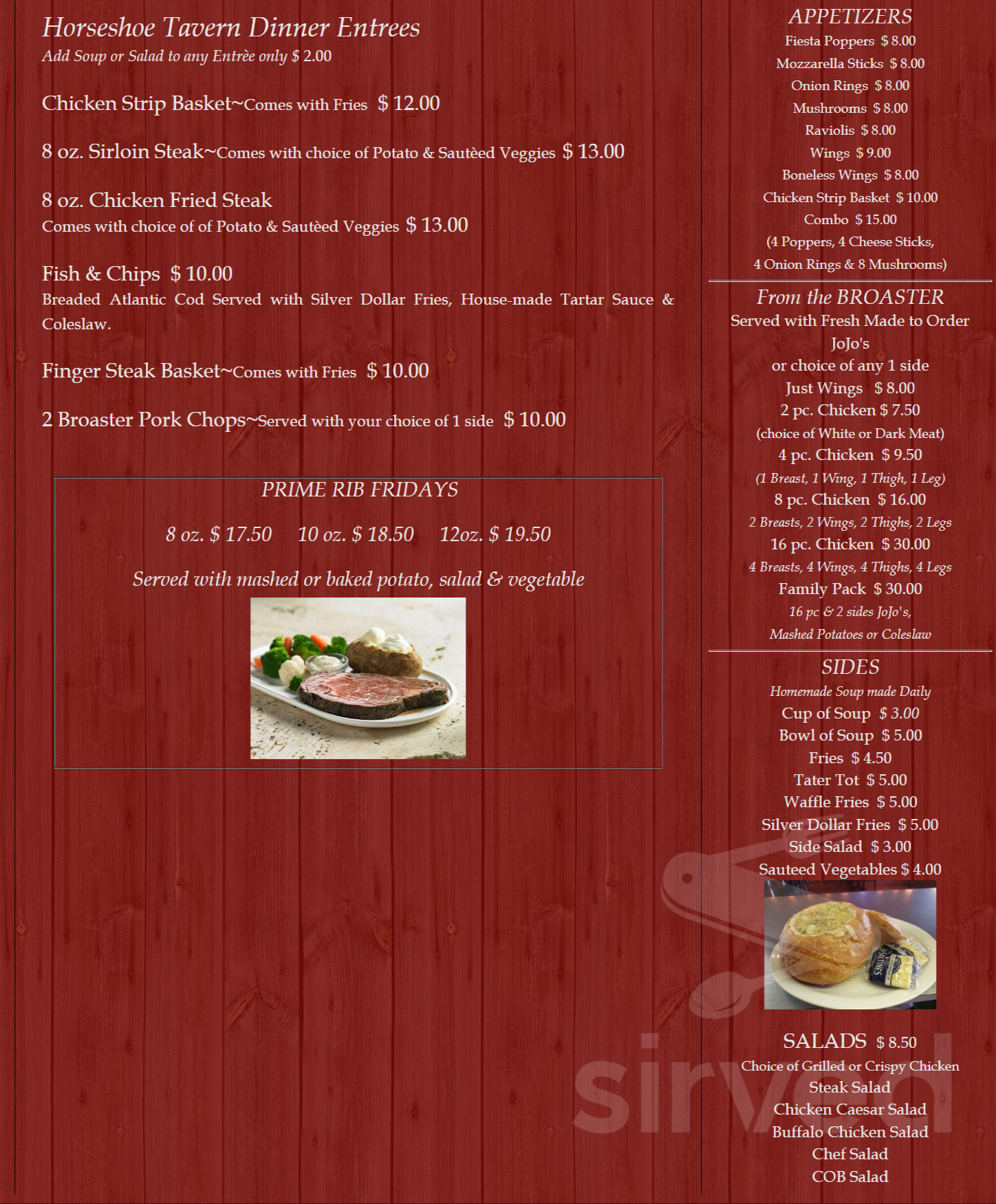 The Horseshoe Tavern menus in Prineville, Oregon, United States