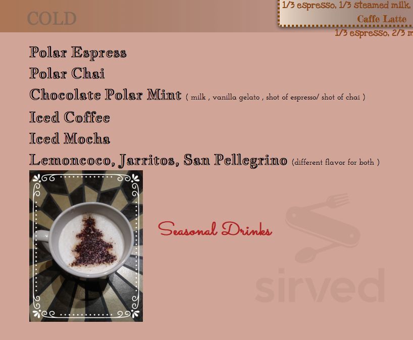 Little City Merchant drink menu in Enderby, British Columbia