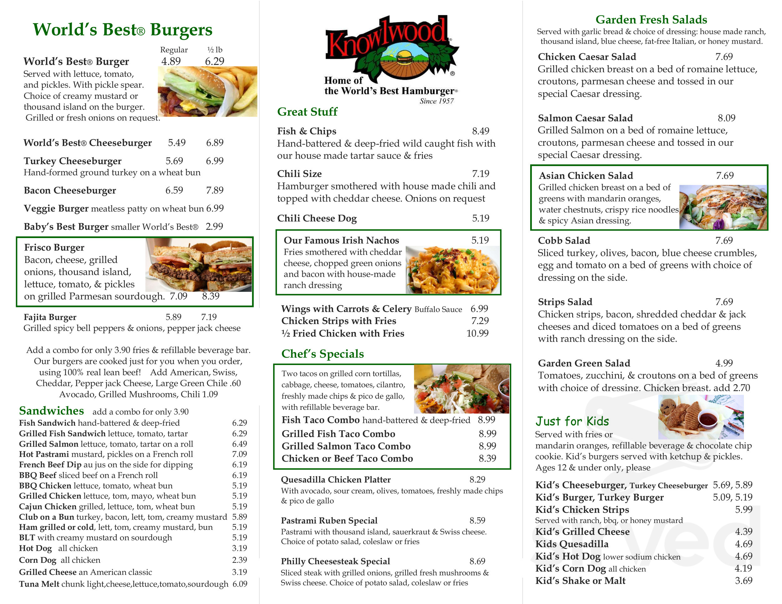 Knowlwood Restaurant menus in Irvine, California, United States