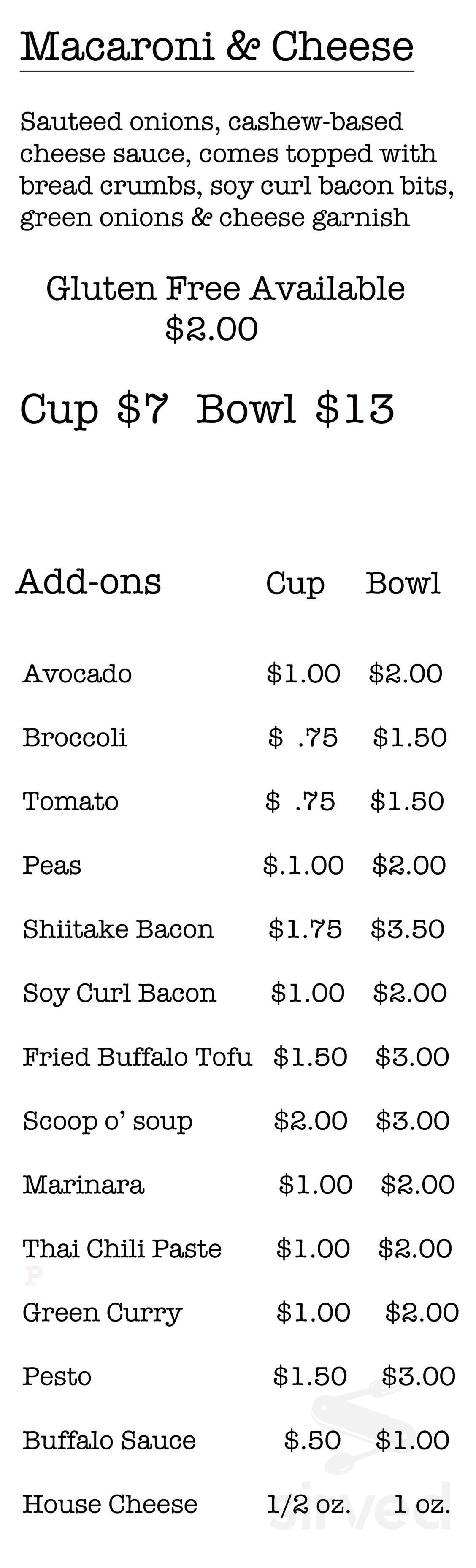 Vtopia All Vegan Restaurant & Cheese Shop menu in Portland, Oregon