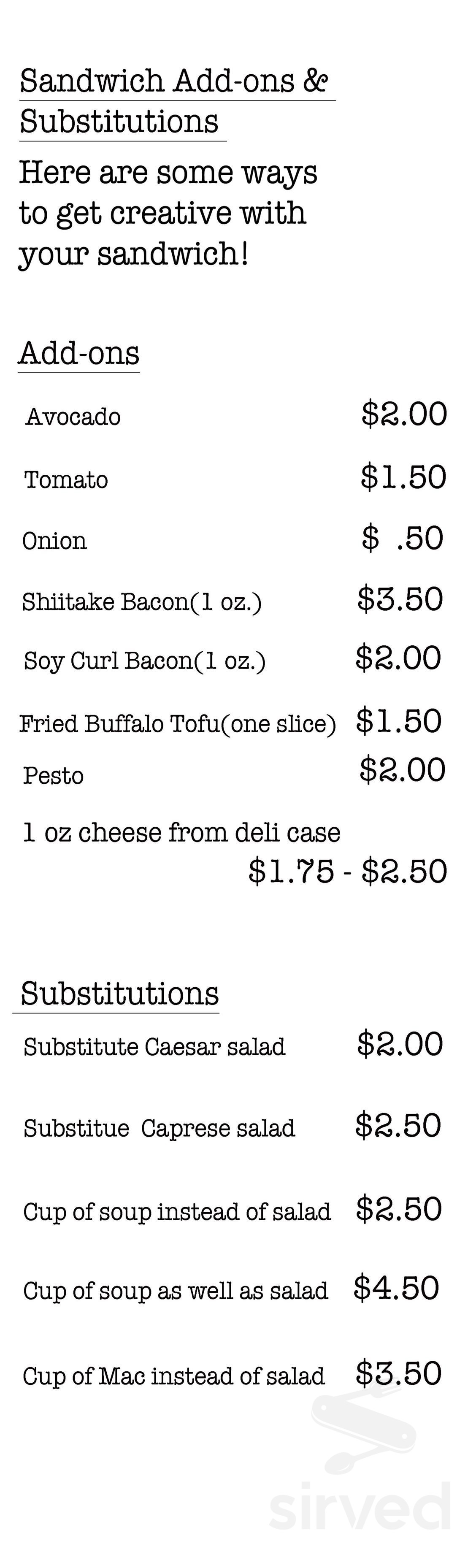 Vtopia All Vegan Restaurant & Cheese Shop menu in Portland, Oregon