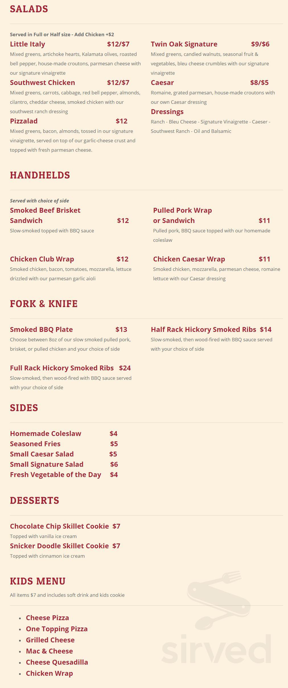 Online Menu For Pie Wood Fired Pizza Joint In Barrie, Ontario, Canada