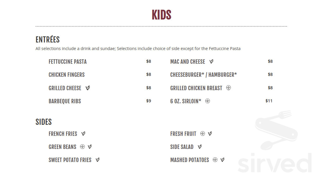 Stone Creek Dining Zionsville menus in Zionsville, Indiana, United States