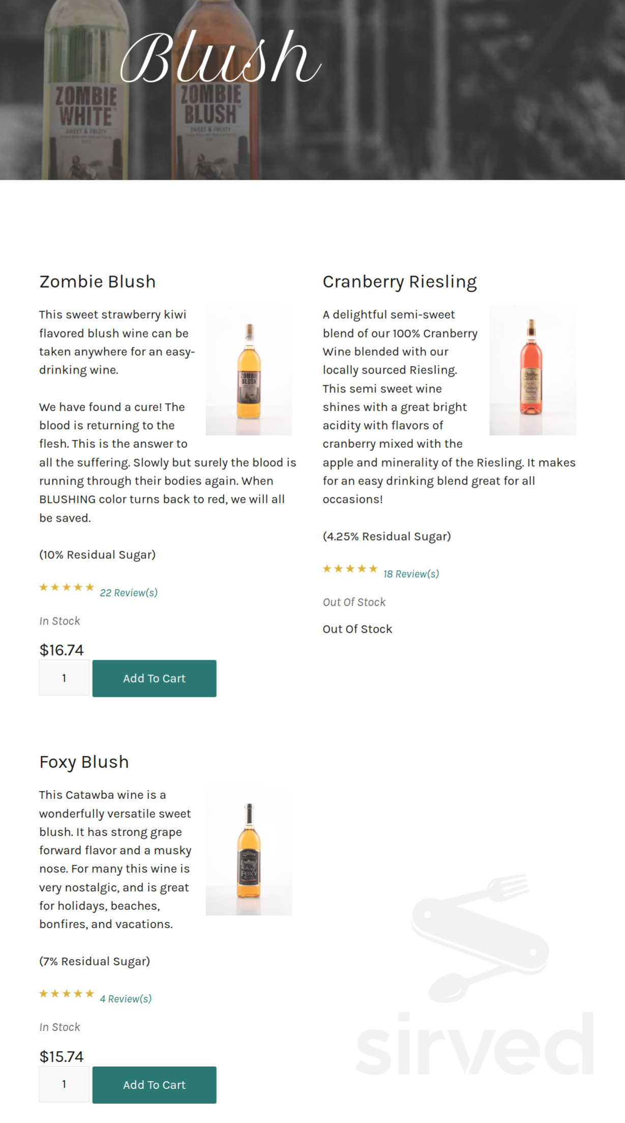 Woodbury Winery & Vineyards menu in Fredonia, New York, USA