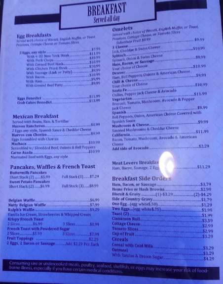 North Park Diner menu in San Diego, California, USA