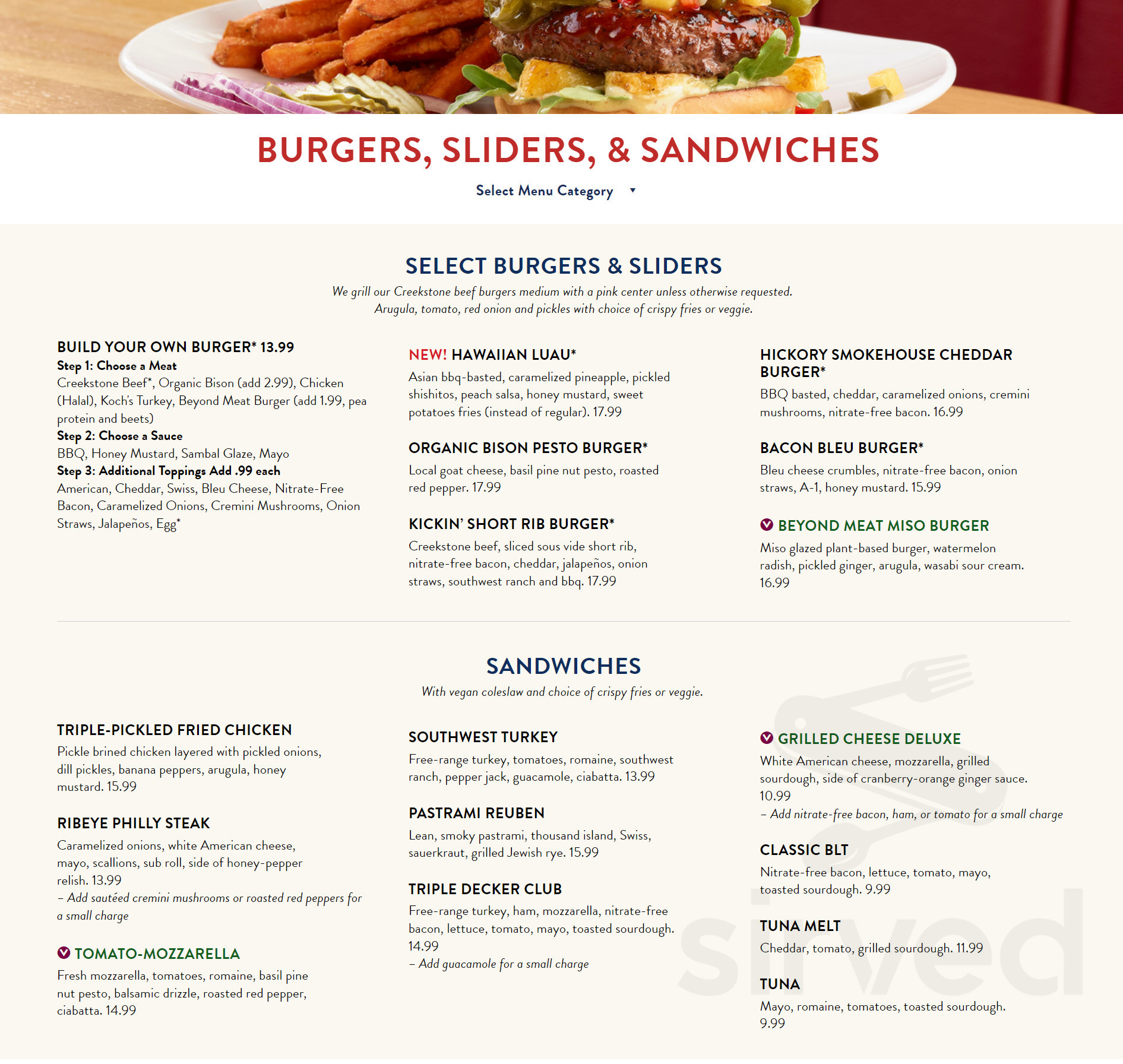 Menu - Waldorf MD's Silver Diner | Sirved