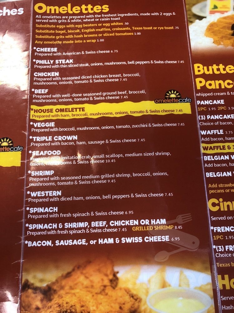 Menu for Omelette Café in Hinesville, United States