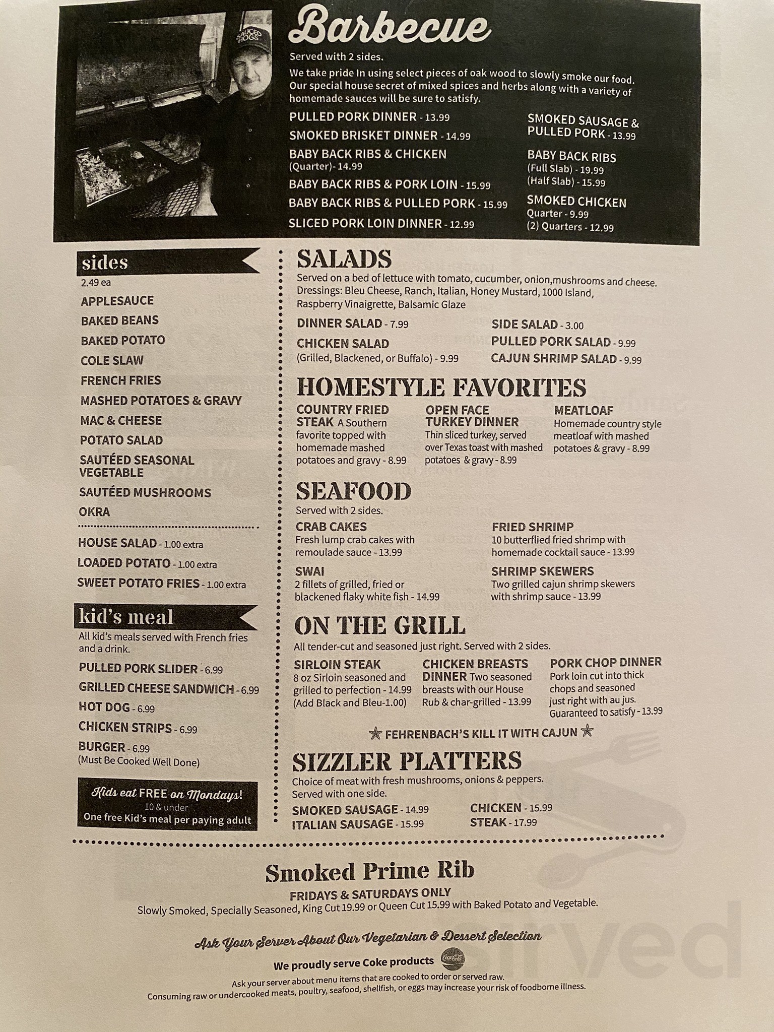 Menu for Sauced Hogs in Hernando, FL Sirved