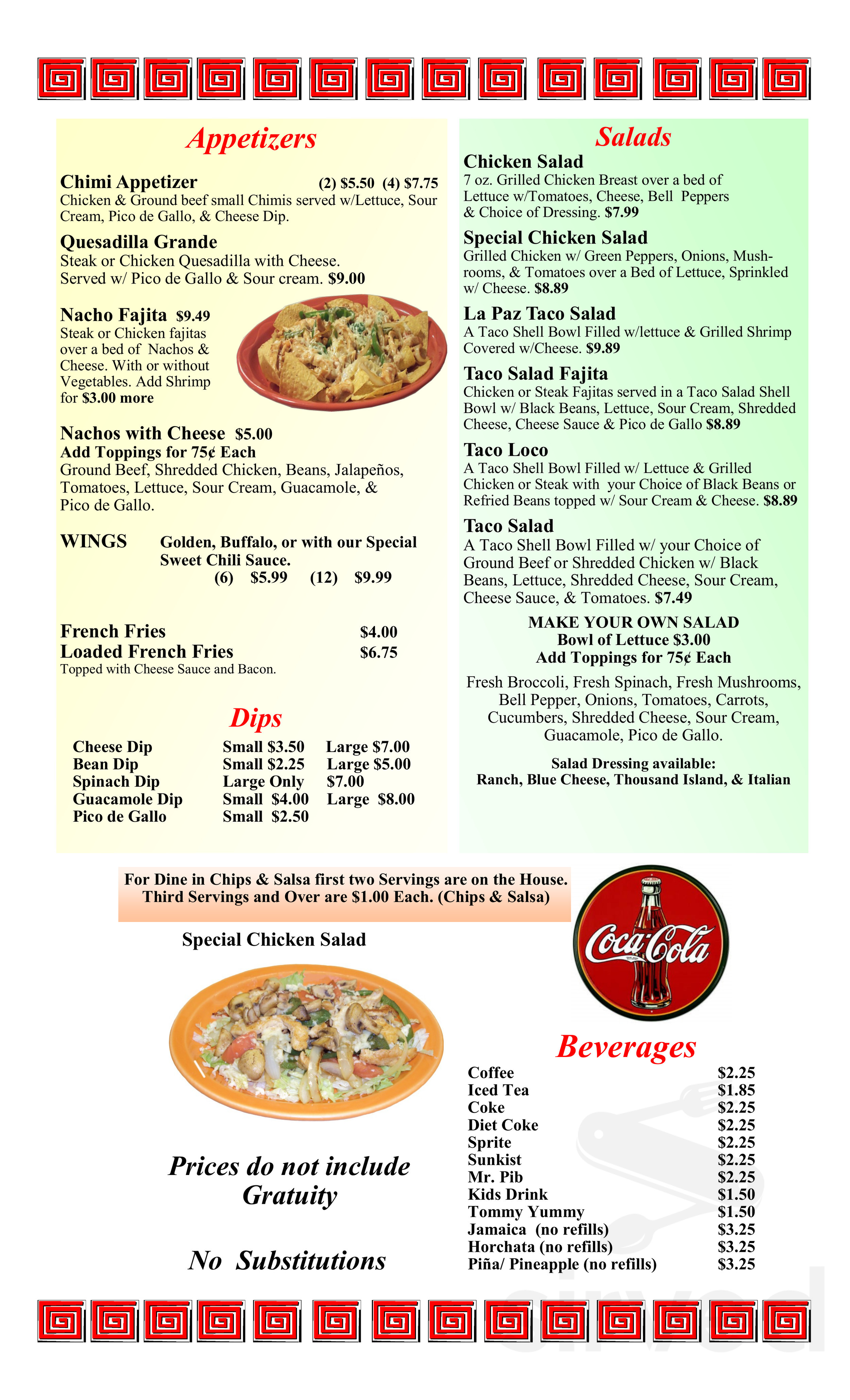 Mazatlan Mexican Restaurant menus in Lincolnton, North Carolina, United