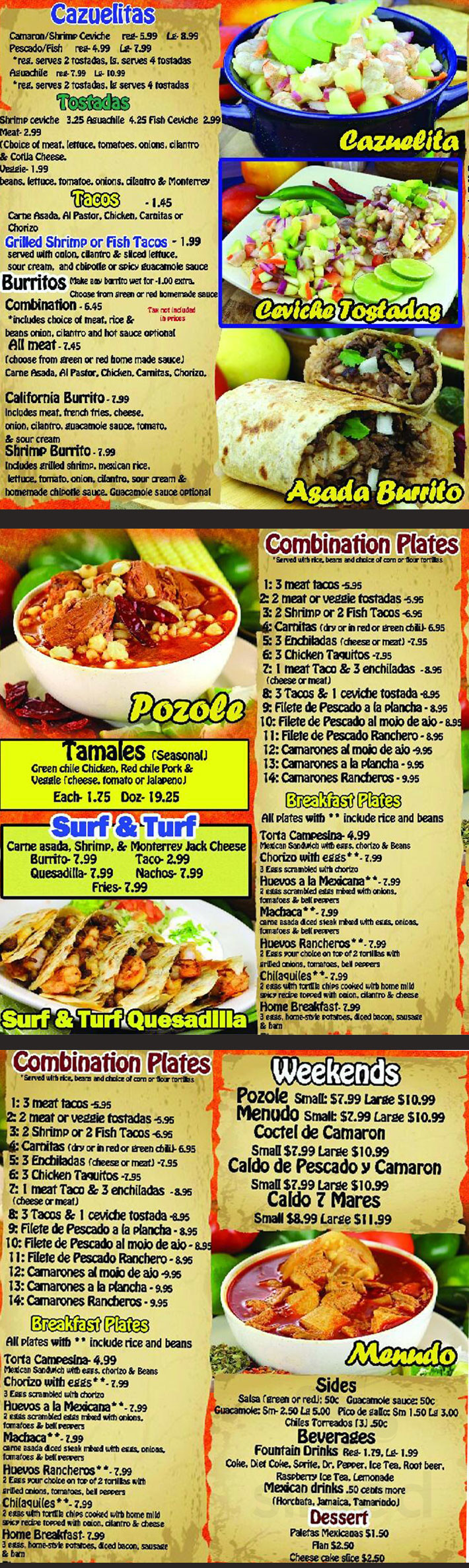 El Cevichile Catering Services menu in Whittier, California, USA