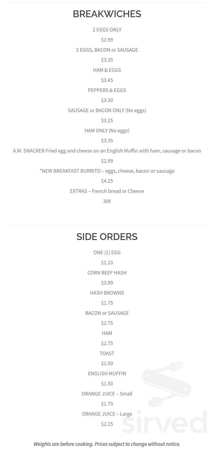 Nabby's Restaurant & Catering menus in Plainfield, Illinois, United States