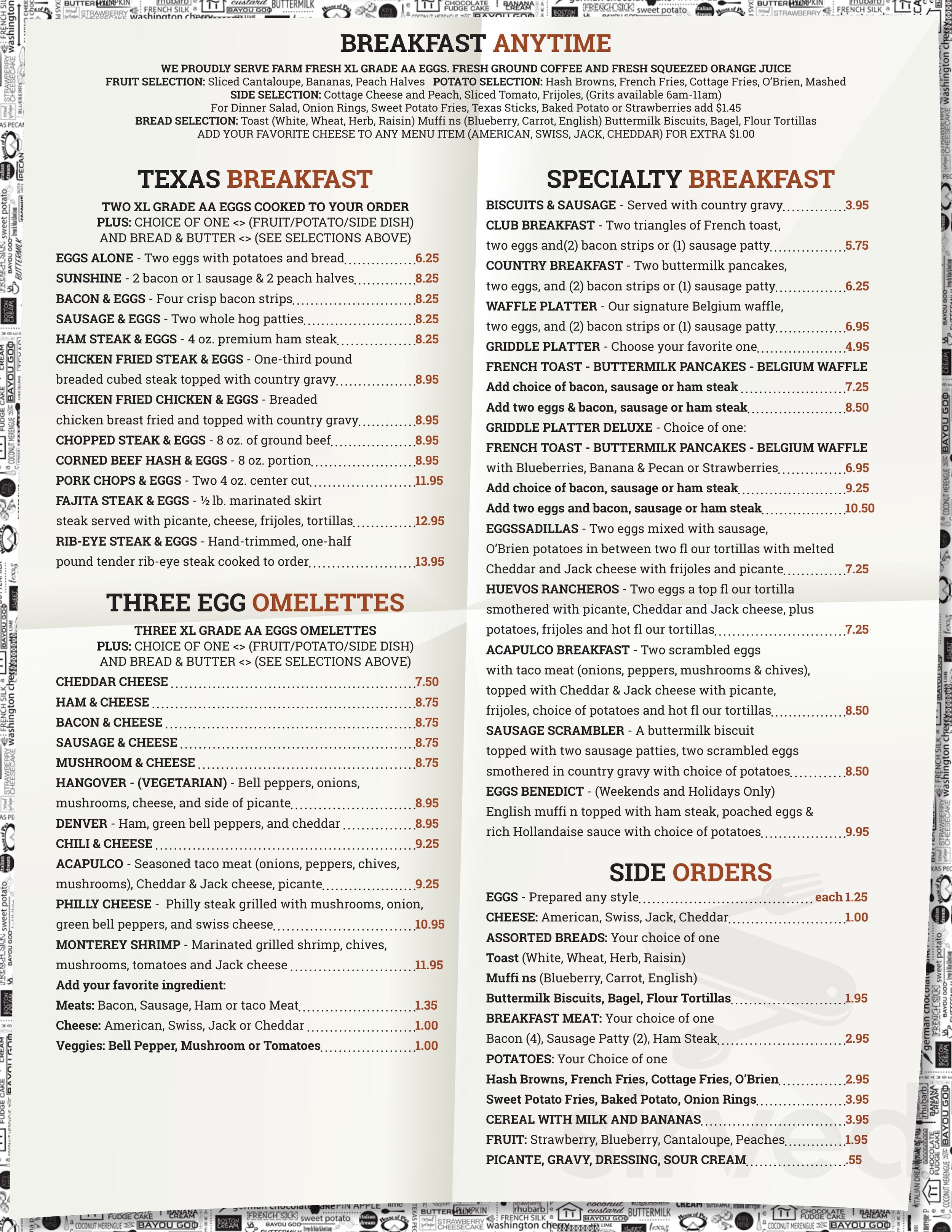 house of pies menu