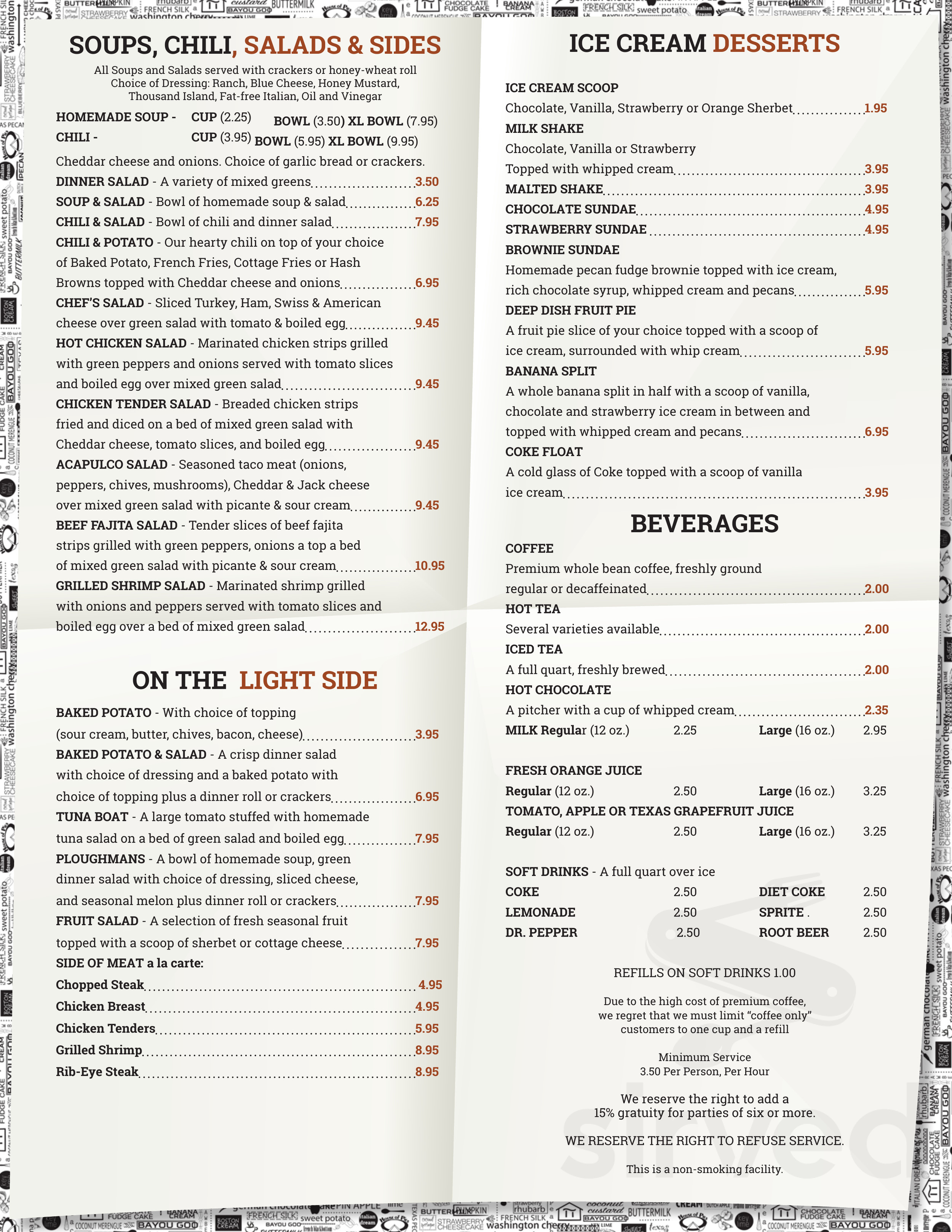 house of pies menu