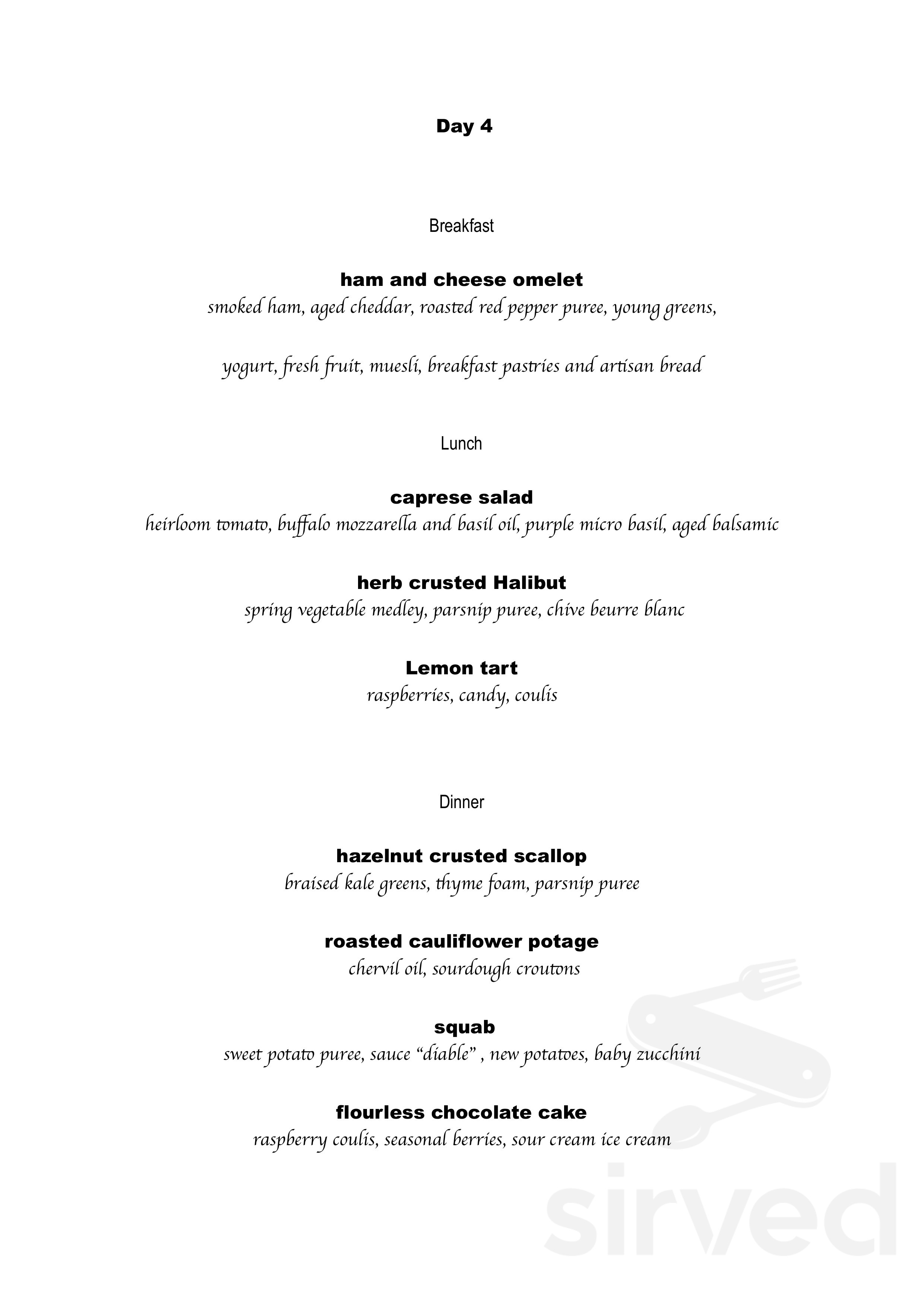Green Artichoke Private Chef and Catering Services menu in Victoria, British Columbia