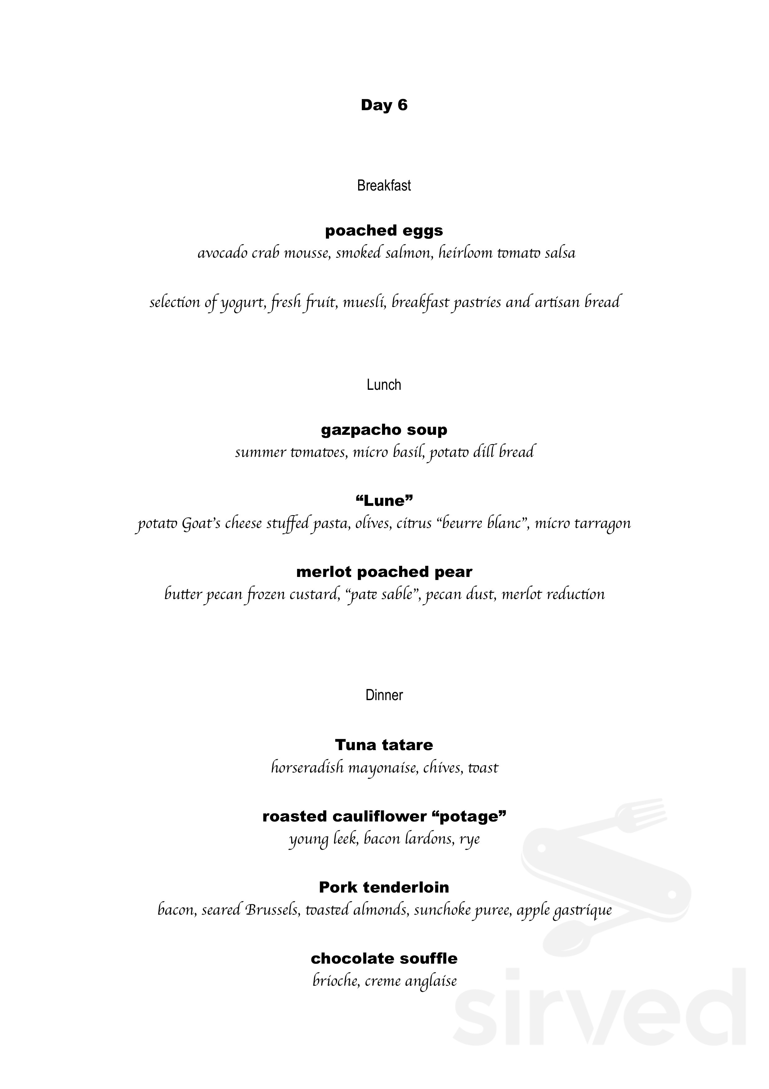 Green Artichoke Private Chef and Catering Services menu in Victoria, British Columbia