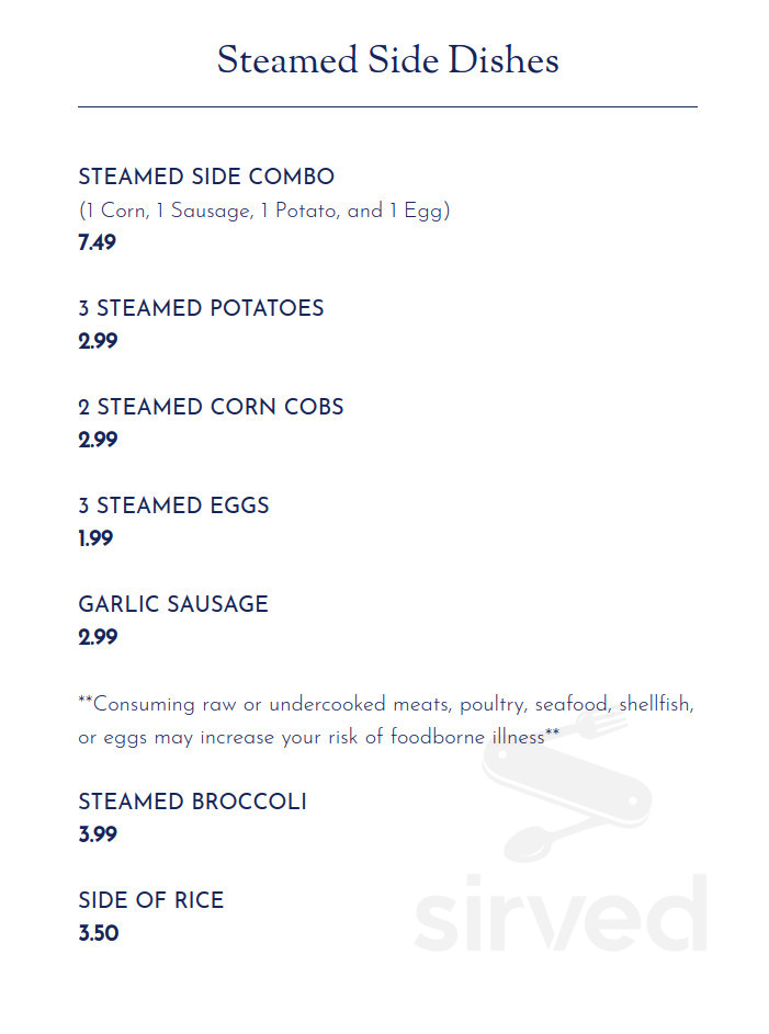 Menu - Johnston SC's Palmetto Seafood Bar and Grill | Sirved