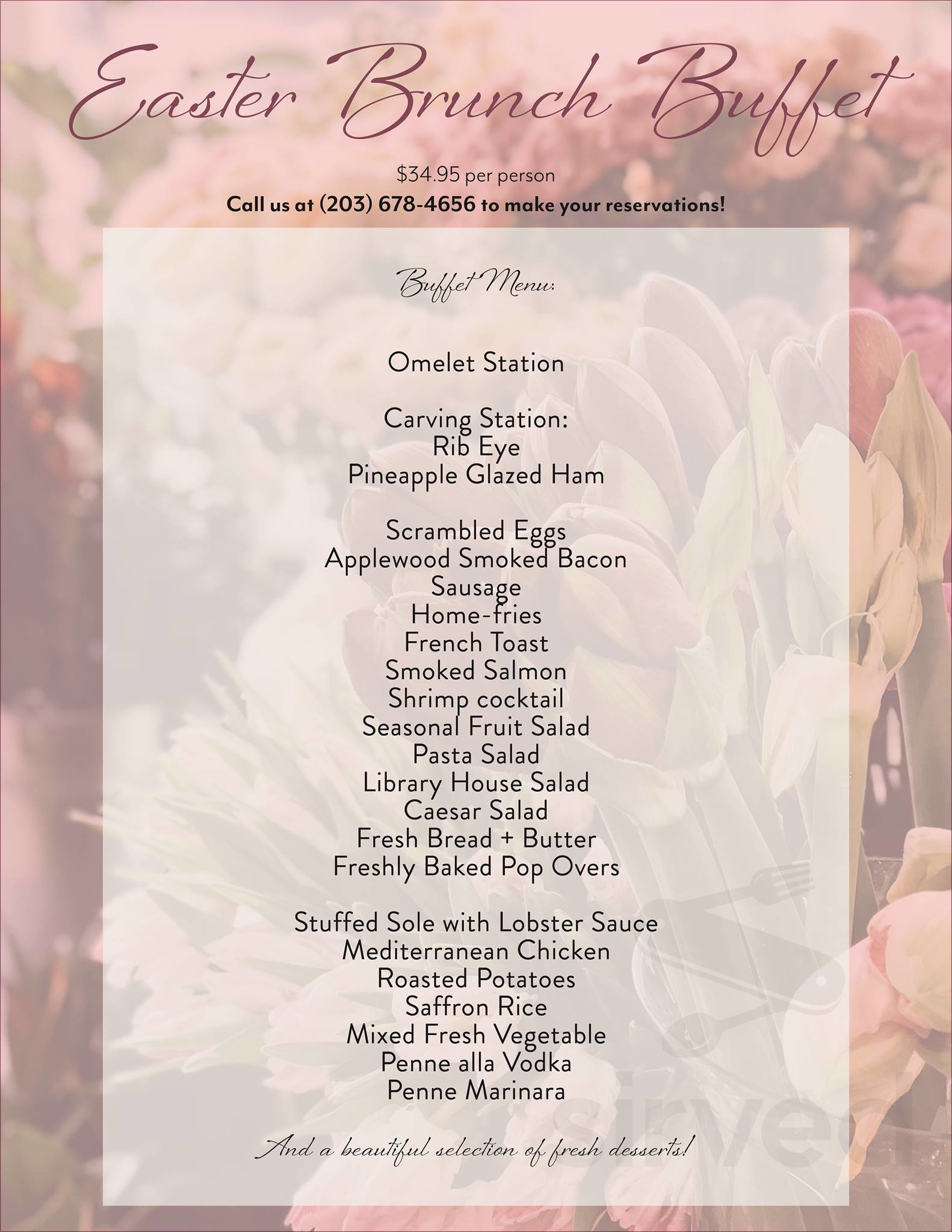 The Library Wine Bar and Bistro brunch menu in Wallingford, Connecticut