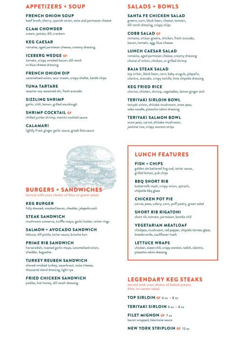 The Keg Steakhouse + Bar - Oakville menu in Oakville, Ontario, Canada