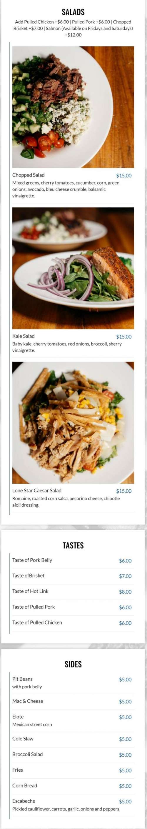 Pit & Tap menu in Wilmette, Illinois, USA