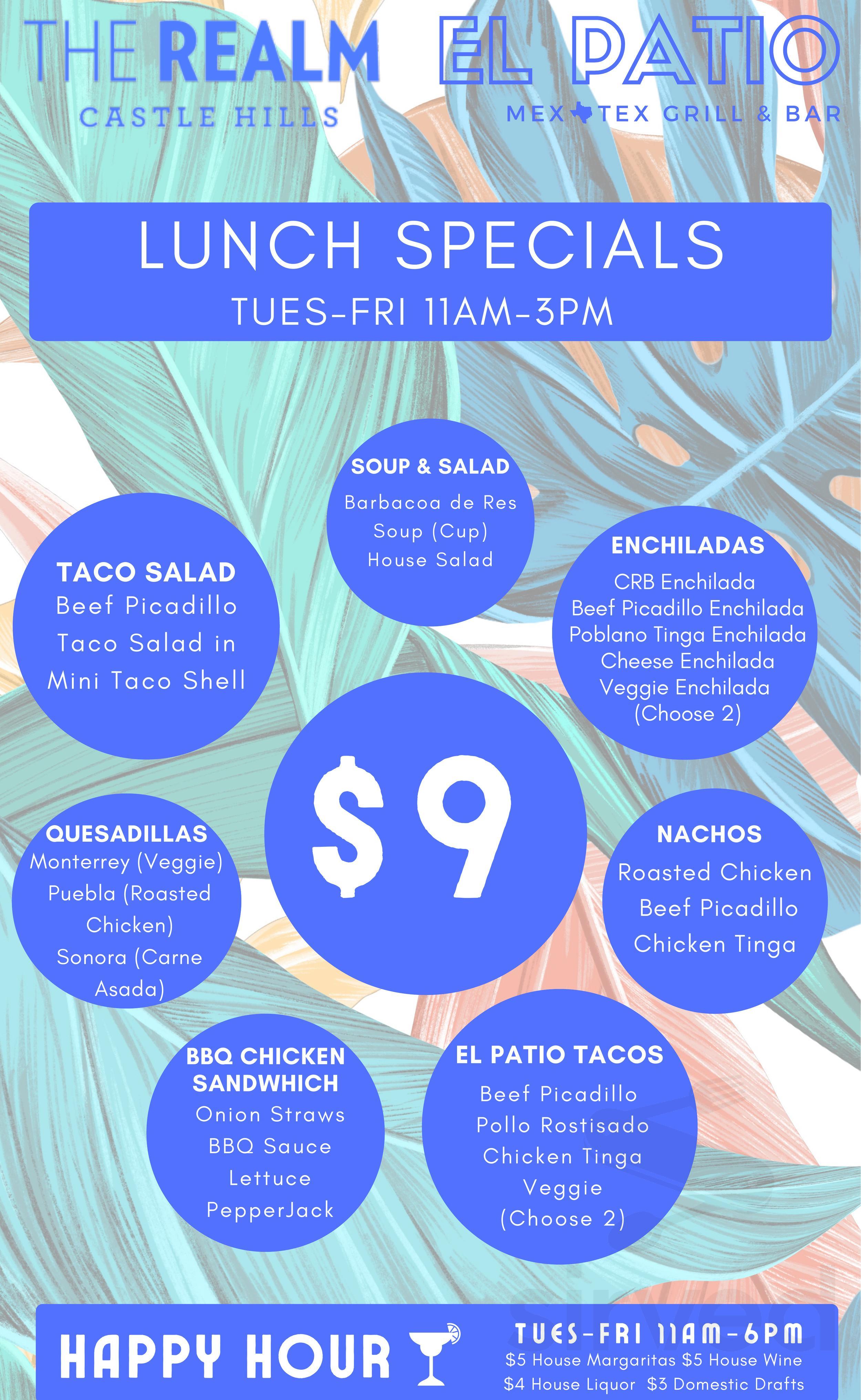 El Patio MexTex Restaurant menu in Lewisville, Texas, USA