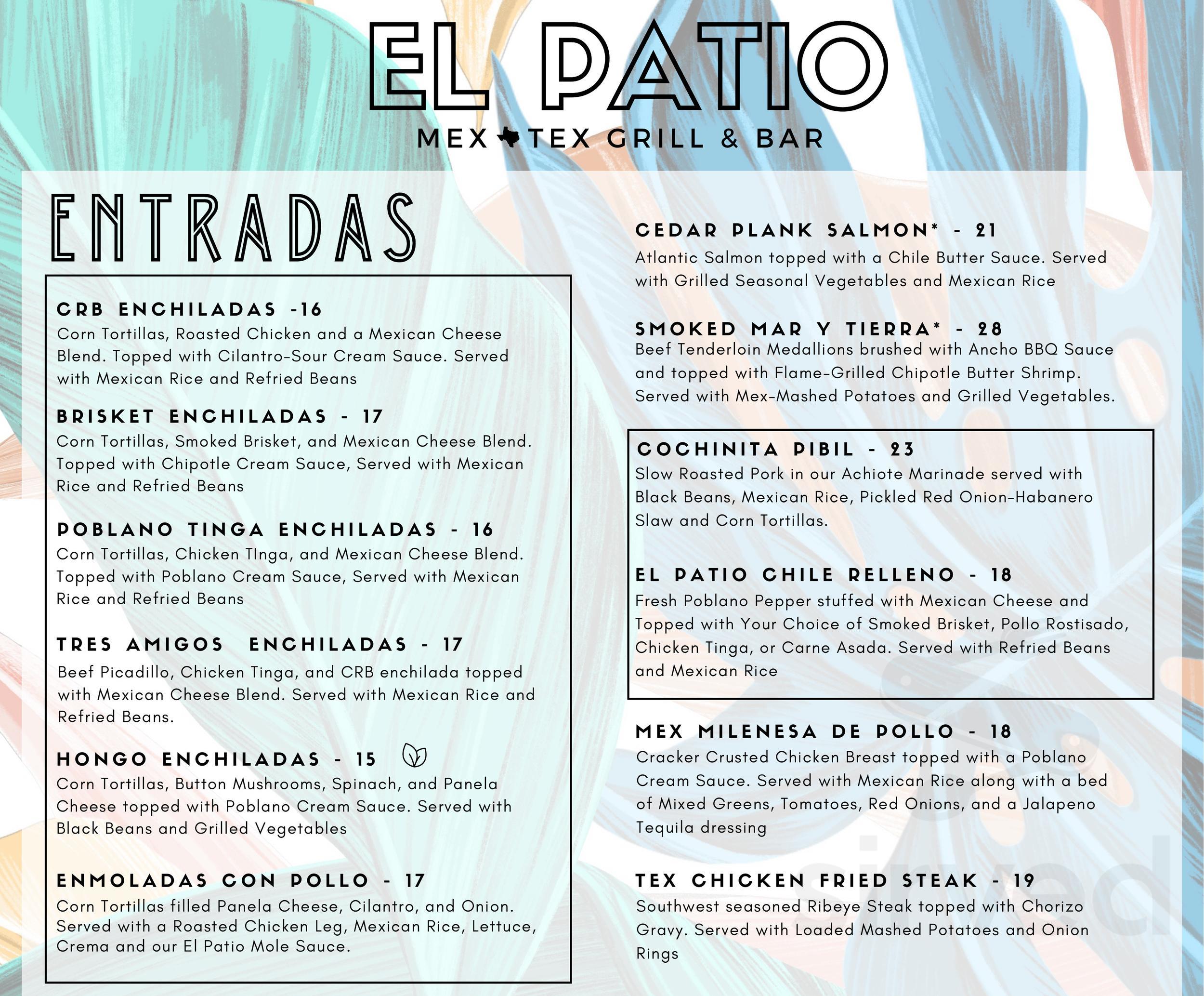El Patio MexTex Restaurant menu in Lewisville, Texas, USA