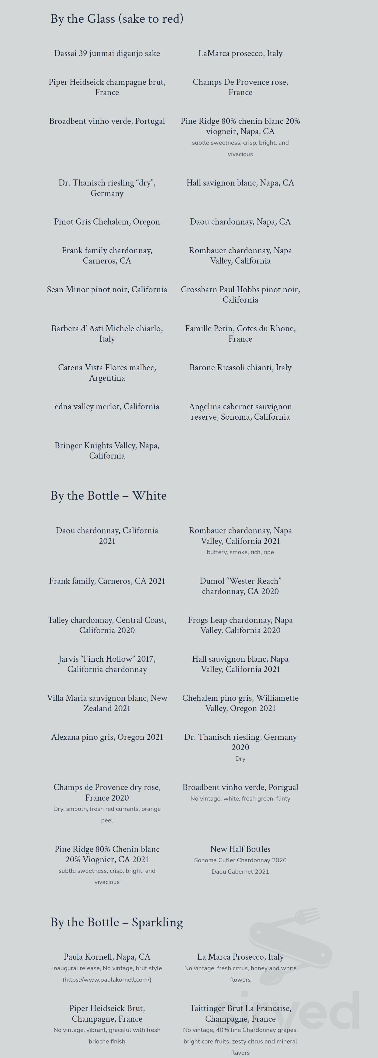 FORC Restaurant menu in Waimea, Hawaii, USA