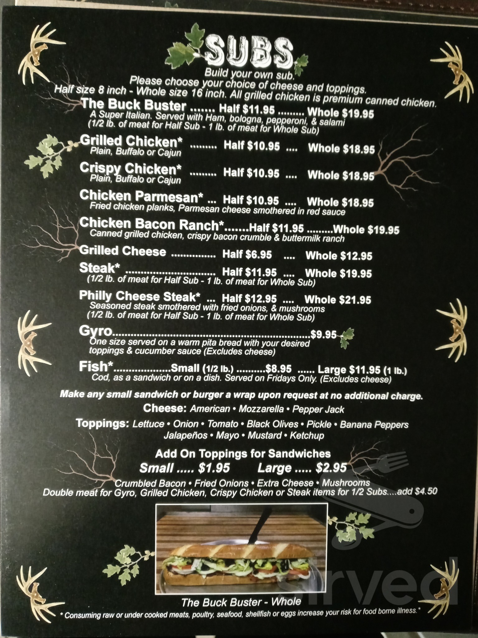 Bakers Buck Hut menus in New Brighton, Pennsylvania, United States