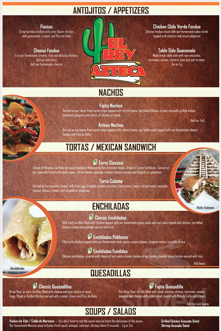 El Rey Azteca Mexican Restaurant menu in Wilkes-Barre Township ...